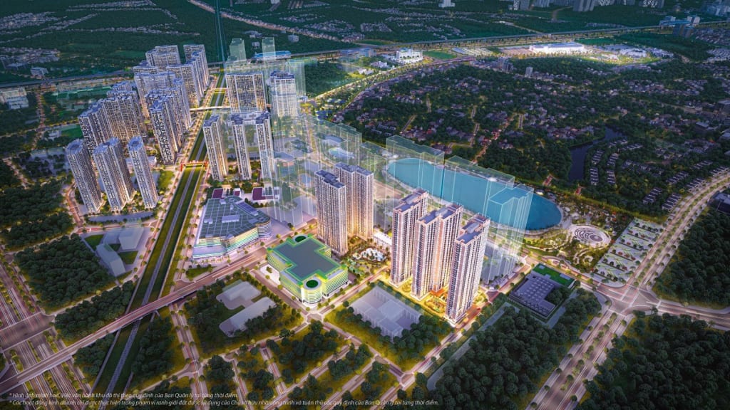 Hệ sinh thái tiện ích hiện đại của Vinhomes Smart City đặt nền tảng vững chắc kiến tạo một “thành phố tương lai” đẳng cấp. Ảnh phối cảnh dự án
